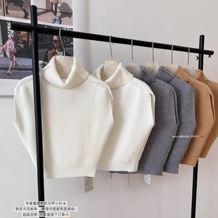 毛衣外套 内搭秋冬叠穿高级绝美无袖 韩系高领宽松版 型针织马甲女装