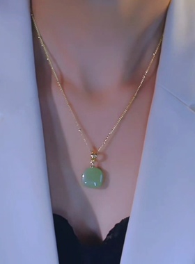 新中式小方糖锁骨链女新款百搭