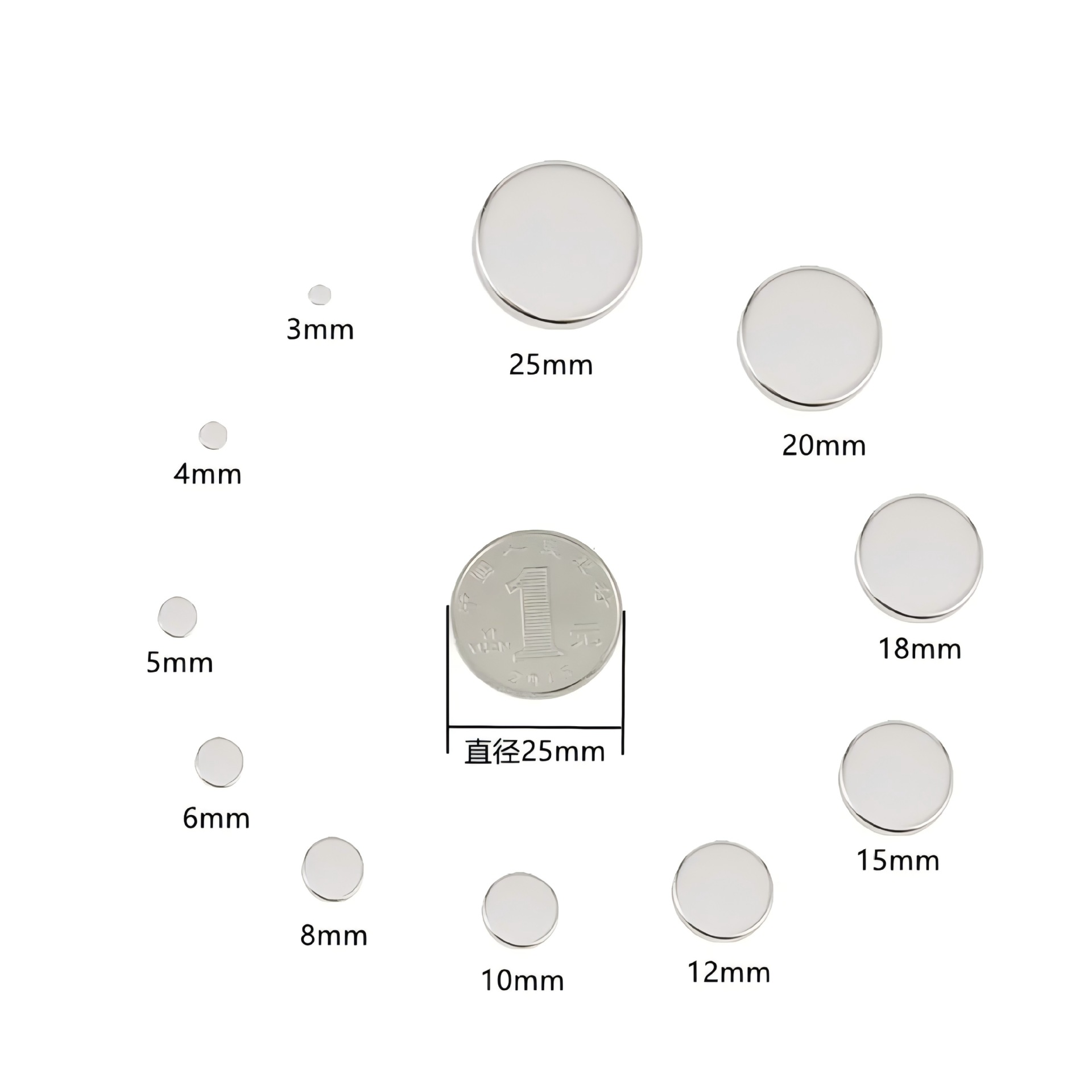 钕铁硼强磁圆形磁铁强力冰箱贴