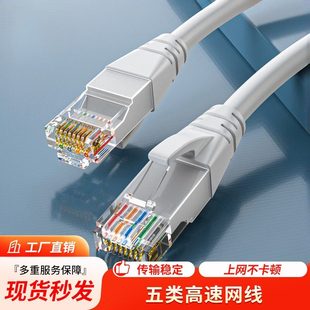 晶华超五类网线 cat5纯铜非屏蔽网络跳线 电脑网络连接成品网线
