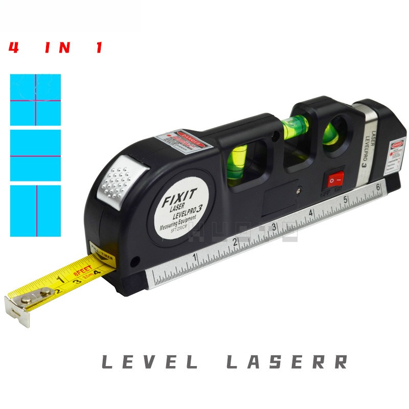 激光打线器激光水平尺卷尺多功能家用红外线装修十字线直角水平仪