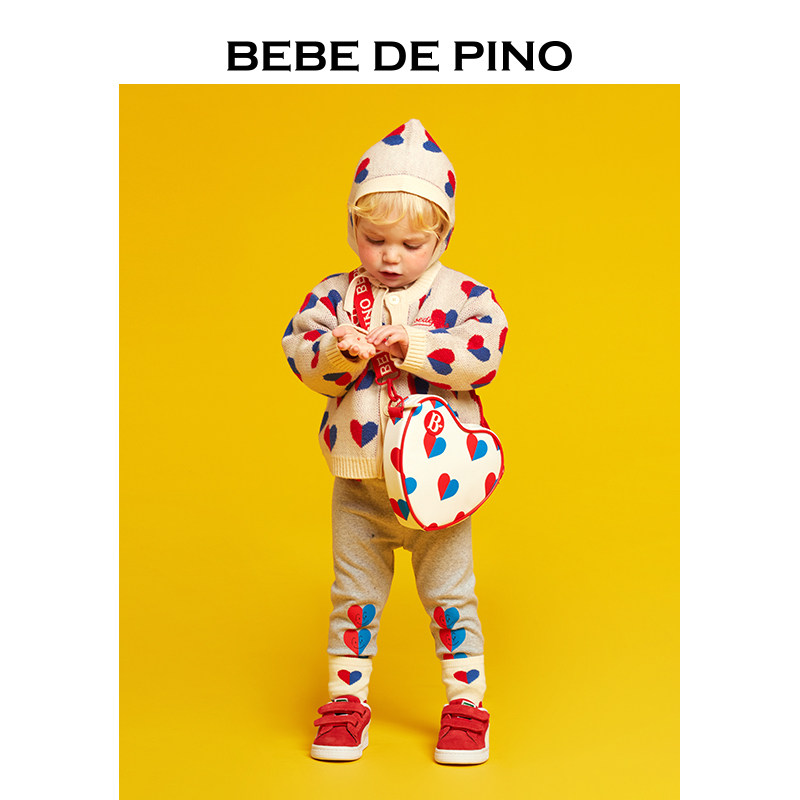 BEBEDEPINO贝贝品诺童装年秋季婴儿爱心包包儿童单肩斜跨包