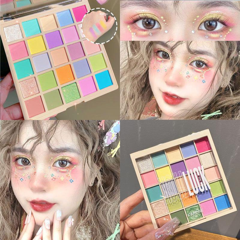 卡佩尔25色幸运眼影马卡龙盘彩色舞台妆细闪珠光眼影化妆品