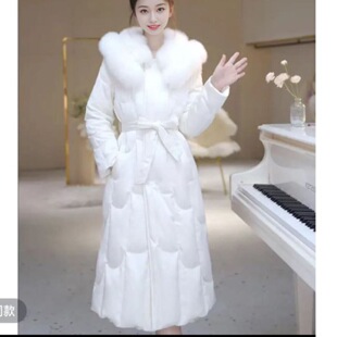 品时中羽女24季洋小风高质尚百搭长款绒服02冬轻奢气香大毛领外套