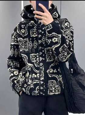 冬季复古加绒青花瓷花色
