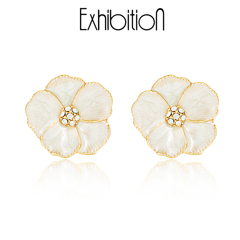 女锆石时尚个性花朵耳环生日礼物