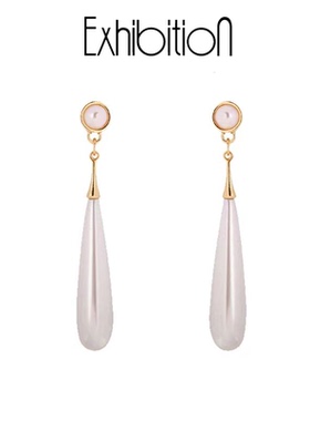 Exhibition/览物馆珍珠耳环女长款耳坠高级感简约大气耳钉耳饰