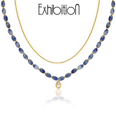 览物馆女双层项链不褪色