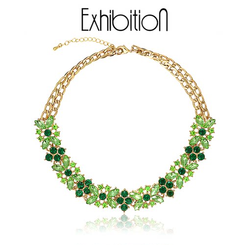 Exhibition/览物馆超吸睛！璀璨绿宝石拼接金色链条项链