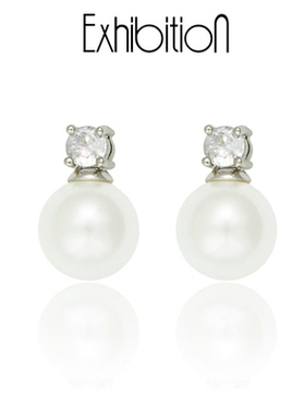 Exhibition/览物馆珍珠耳饰女高级感气质耳钉银针耳环蚊香盘耳夹