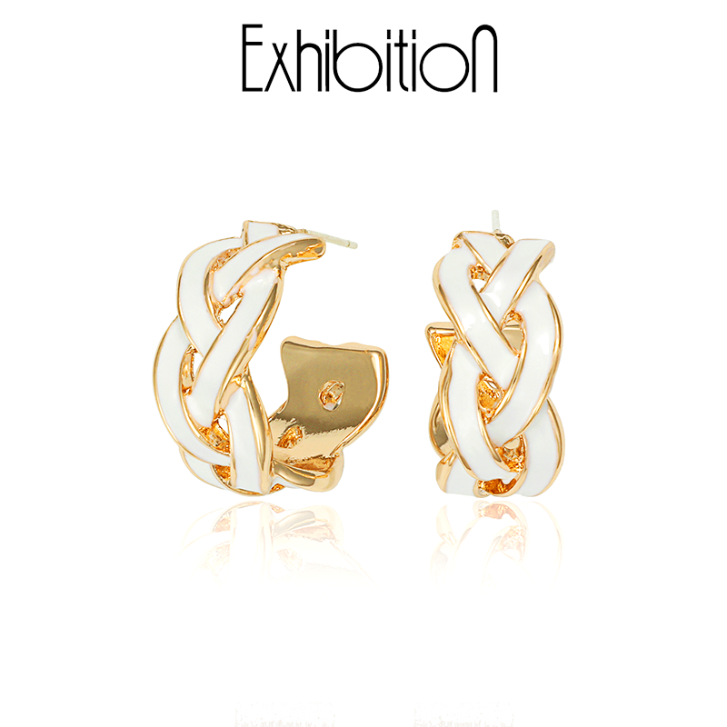 EXHIBITION编织圈圈耳钉