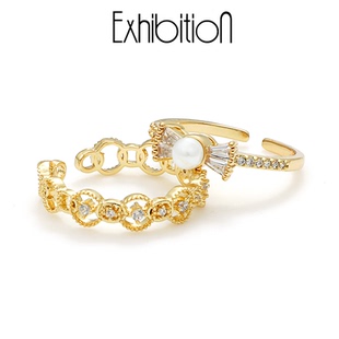 EXHIBITION 蝴蝶结戒指女设计小众高级感ins潮复古开口可调节戒