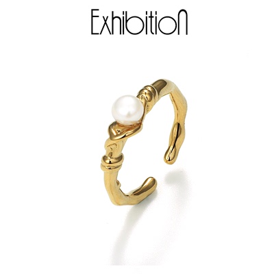 开口可调节珍珠戒指Exhibition女