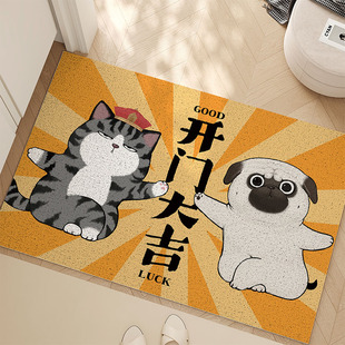 吾皇猫正版入户门地垫双层丝圈防滑巴扎黑地毯除尘可裁剪防滑脚垫