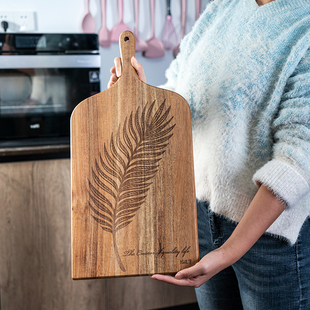 Bill.F相思木砧板菜板案板加厚实木抗菌长方形树叶料理板野餐露营