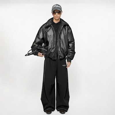 真丝短宽飞行员棉服夹克