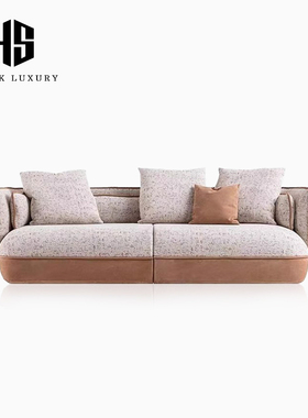 HEISHE NEBULA侘寂风直排棉麻布艺沙发高档客厅小户型三人位沙发