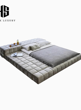 HEISHE Squaring罗格床格子榻榻米床主卧室高端床日式一体落地床