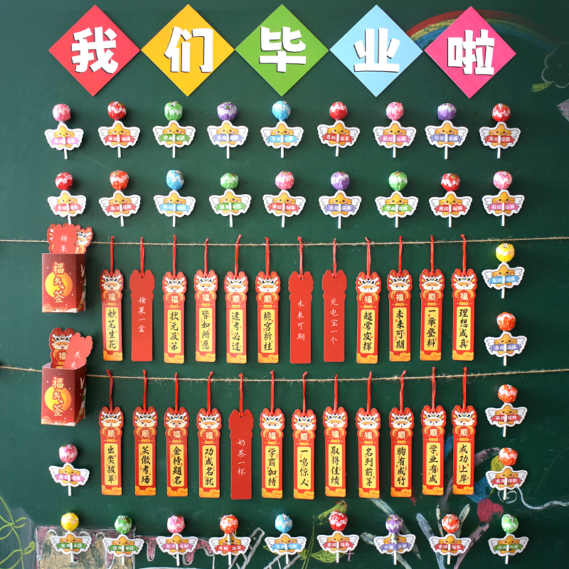 毕业季拍照活动黑板墙装饰布置卡