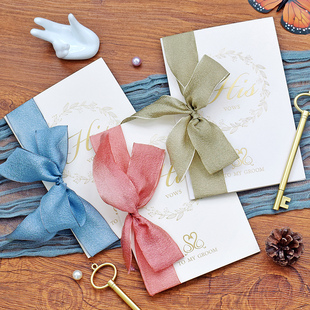 2026浪漫婚礼致辞誓言卡烫金复古高级新郎新娘一对誓词本ins轻奢