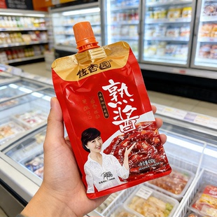 熟酱佐香园黄豆酱450g多袋东北大酱豆瓣酱沾葱沾菜蘸酱即食下饭酱