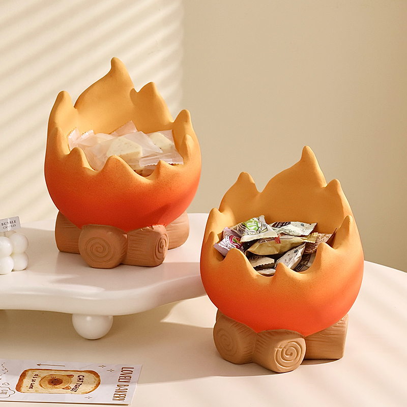 卡西法火焰摆件客厅玄关桌面装饰品轻奢高档创意收纳盒高级感小众