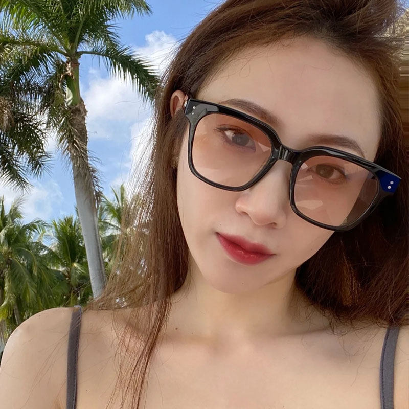 防晒太阳镜大框方形腮红粉色男女