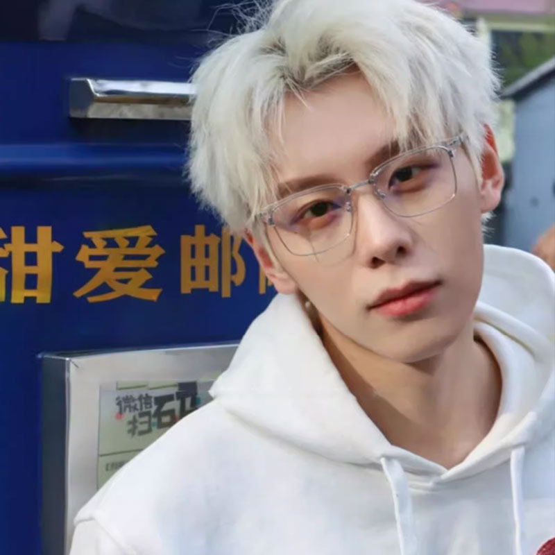 韩潮半框近视眼镜框架理工男斯文败类男款可配度数防蓝光平光镜女