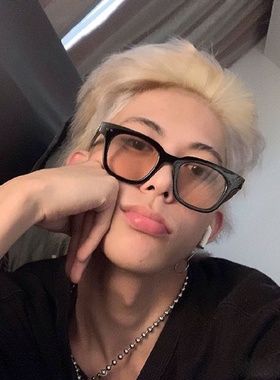 网红蹦迪嘻哈彩色小框方形太阳镜