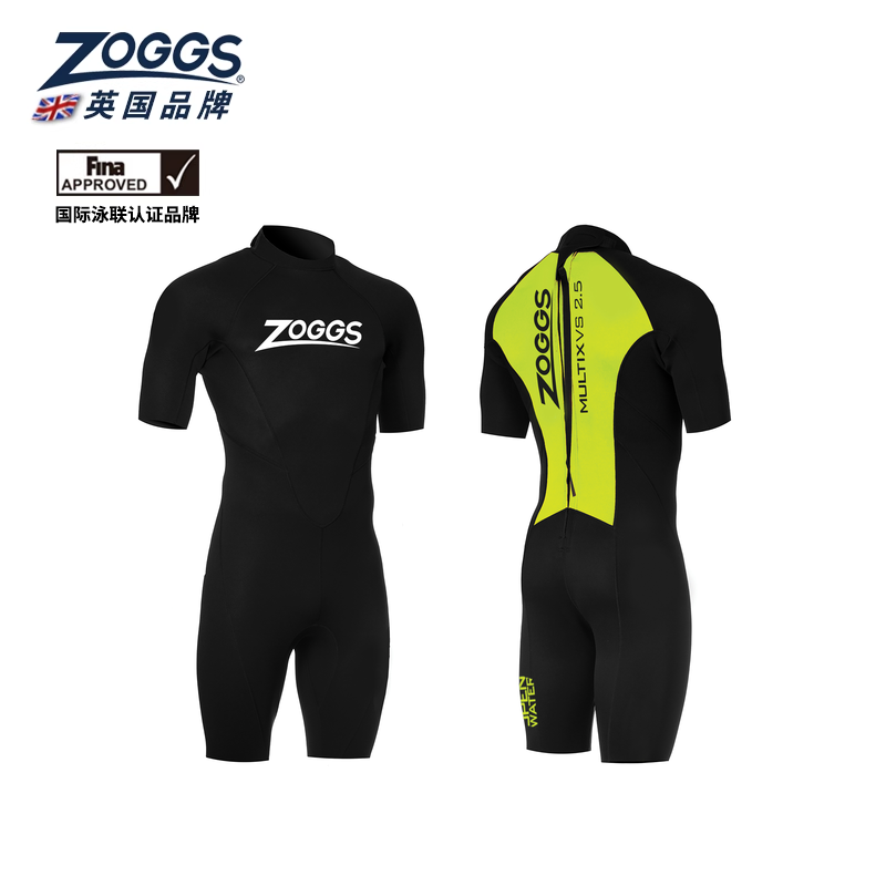 英国ZOGGS男女专业公开水域防寒铁三短袖平角连体泳衣OW MultixVS