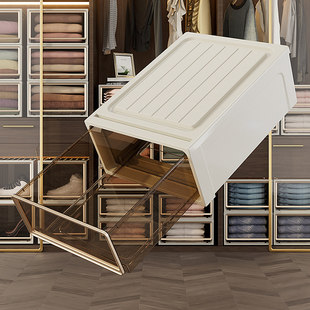 日本进口收纳箱家用衣服抽屉式收纳盒透明衣柜换季衣物储物柜子塑