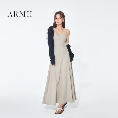 ARMII卡戴珊吊带连衣裙棉氨混纺