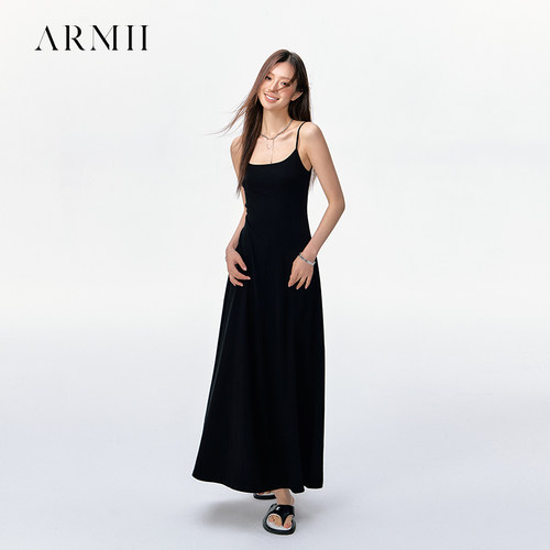 ARMII棉氨混纺卡戴珊吊带连衣裙