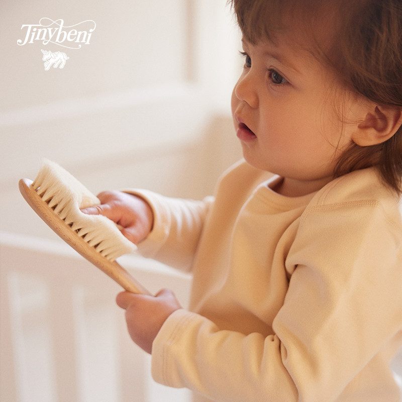 tinybeni新生婴儿去头垢羊毛梳子图片