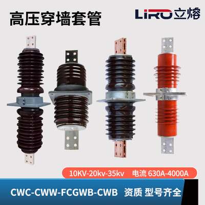 CWC-CWW-20KV-35KV/2500A-4000A户外高压穿墙套管24KV铜排陶瓷防