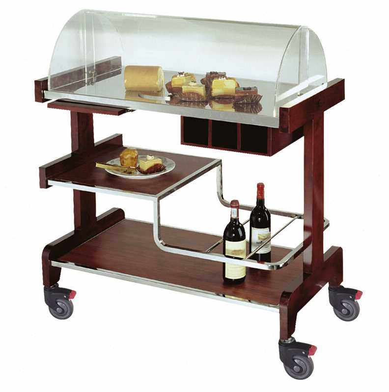 南c27糕点车红木色可拆装酒店餐厅送餐车茶水车点心蛋糕车置物架