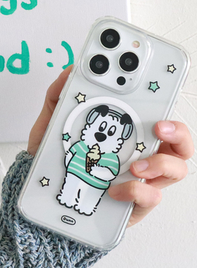 小众可爱卡通狗狗新款17手机壳磁吸iPhone16promax17pro全包15/14plus13/12防摔保护壳软边 ins风韩系保护套