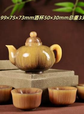 披毛犀非料竹丝纹鱼籽纹茶壶套装