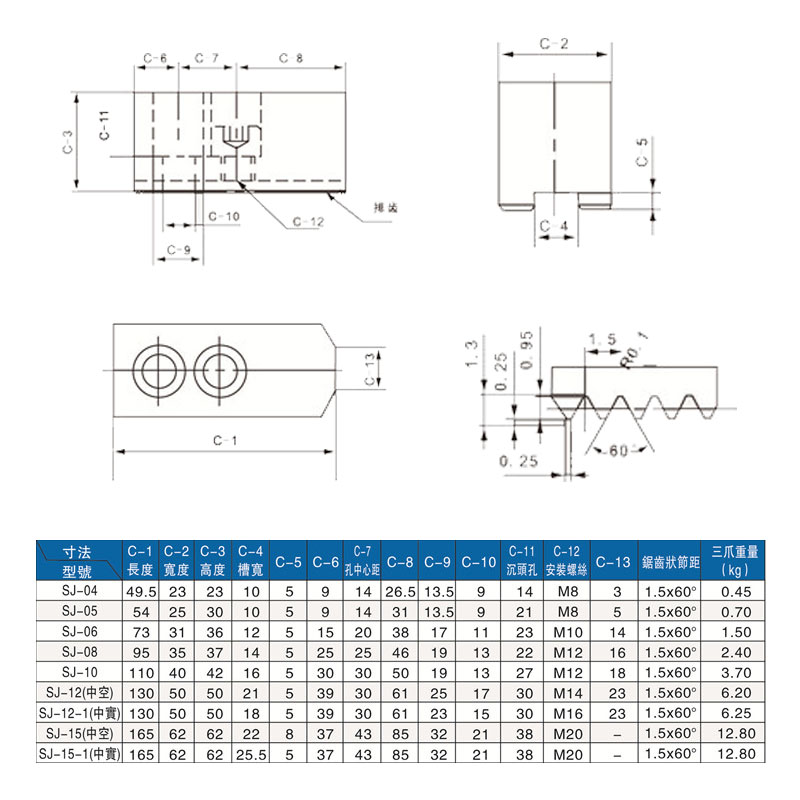 油压生爪油压软爪油n压卡爪液压生爪6寸8寸10寸加高加厚卡盘三爪
