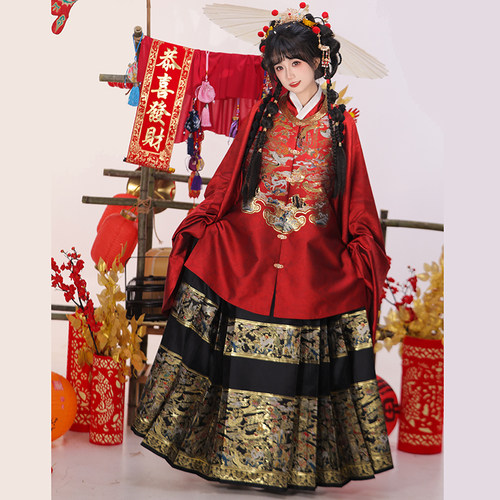 宴平汉服 2025生肖主题【金蛇献瑞】织金仿妆花双层比甲套装