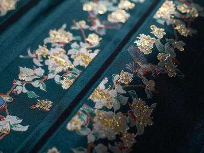 宴平 【金罂】仿妆花石榴花眉子 汉服衣缘辅料