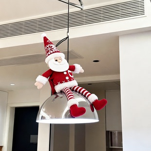 长腿圣诞老人吊灯装饰品玩偶挂件氛围感场景布置家居店铺门把摆件
