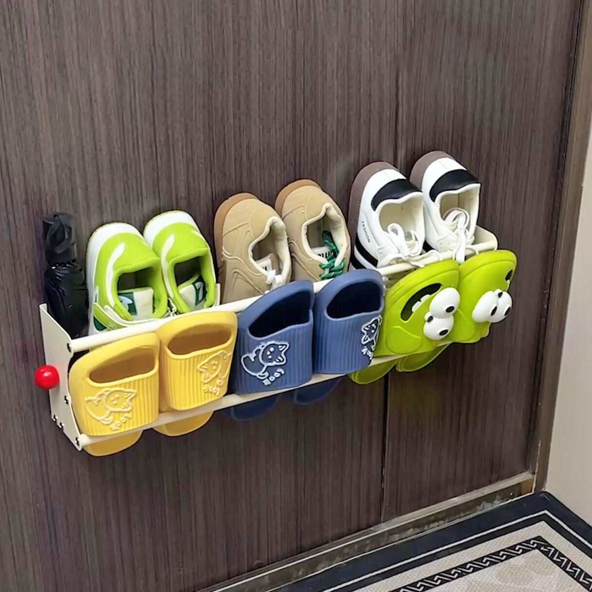 磁吸鞋子收纳架家用入户门后伸缩双层鞋架放鞋收纳神器拖鞋置物架