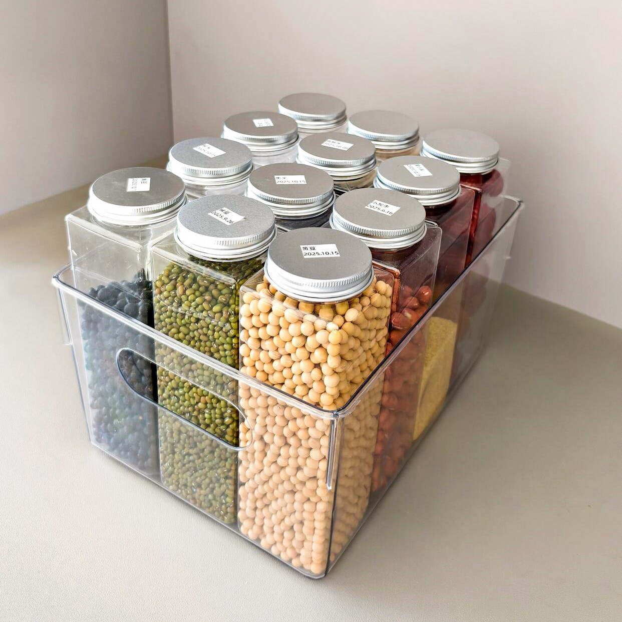 杂粮米五谷杂粮收纳盒厨房香料密封保鲜透明瓶防潮虫家用收纳好物