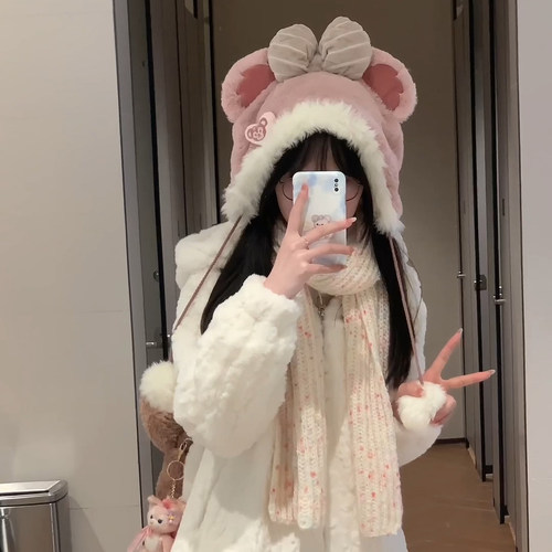 迪士尼雪莉玫毛绒帽子