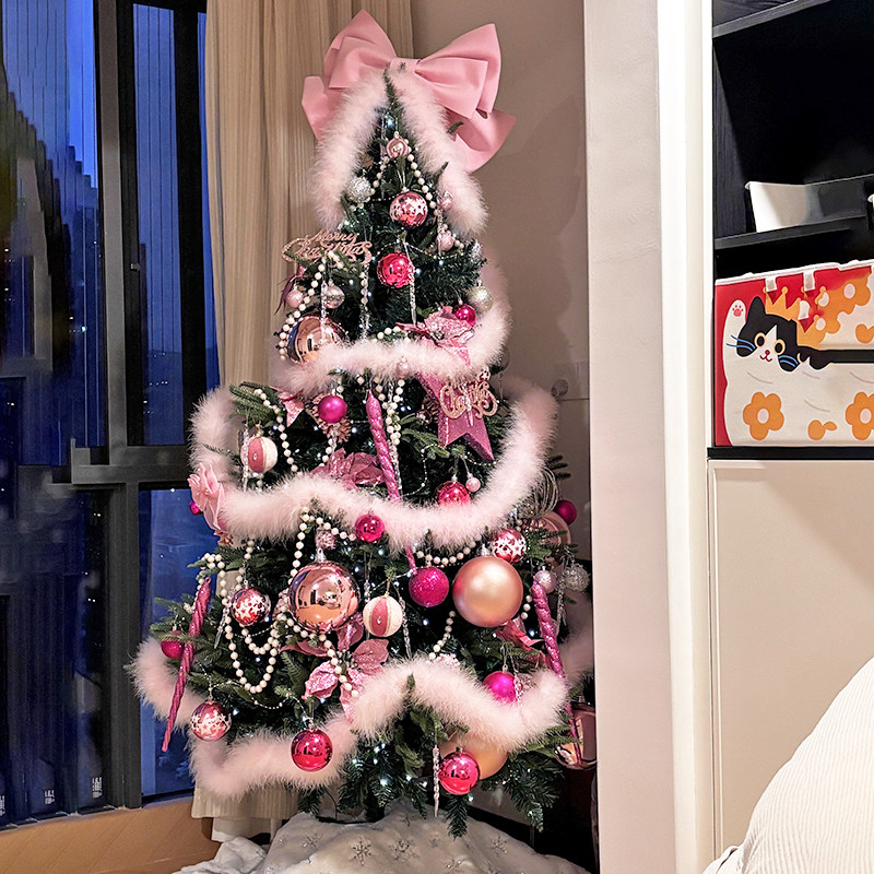 圣诞树装饰粉色蝴蝶结挂饰圣诞节居家客厅拍照道具diy氛围感布置