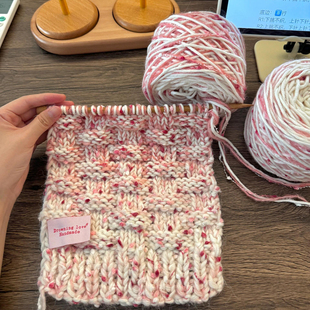 围巾手工diy渐变浆果色毛线围脖手混线围巾毛线材料包送女友礼物