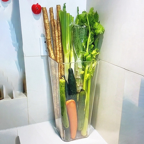 邪修！长条蔬菜收纳桶真好用！