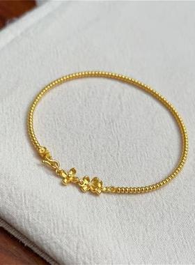 日本MUMI覆古宫廷风小桂花手链女款黄金色小众设计感轻奢气质转运