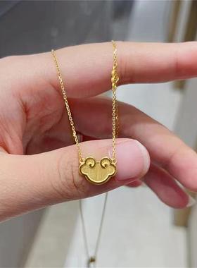 日本MUMI18k包金祥云如意锁项炼女平安锁长命小众设计轻奢高级感